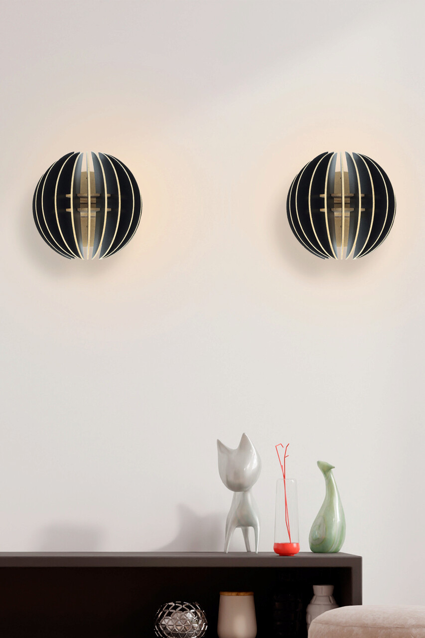 Aplica de perete, Opviq, 390FLH2118, Negru - imagine 4